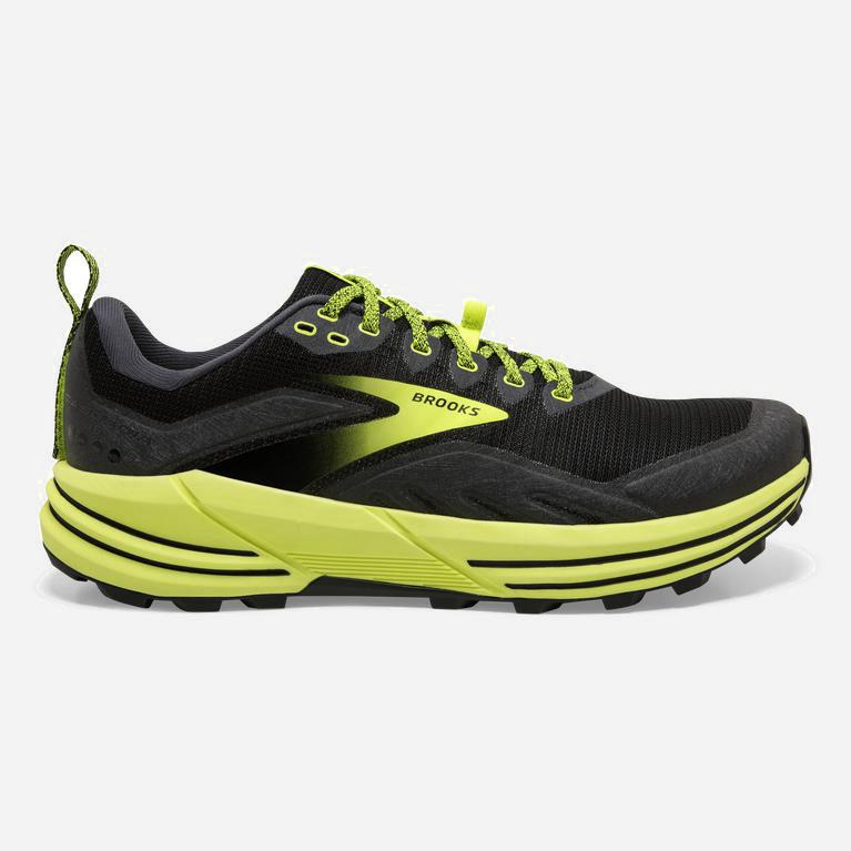 Ténis Brooks Cascadia 16 Flexible Sapatilhas Trail Running Homem Pretas /Cinzentas /Verdes Amarelas